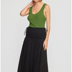 Modern Citizen Green and Black Midi Skirt
